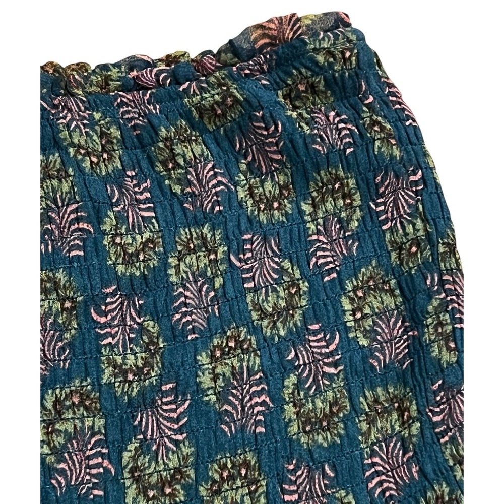 Allison New York Smoked Green Pink Floral Pull On Mini Skirt Sz Small - Picture 3 of 11